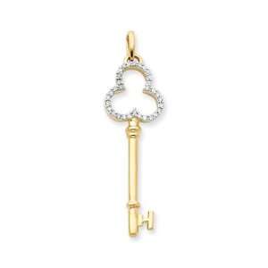  XP3471AA 14 Karat Gold Key Pendant with Diamond: Jewelry