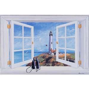  Stupell Industries Lighthouse View Faux Window: Home 