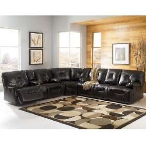 Famous Collection  Black Reclining Sectional 