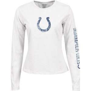   Colts Womens White Long Sleeve Giant Logo Too Tee