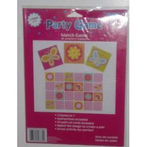    Butterflies and Flowers Birthday Party Match Game: Toys & Games