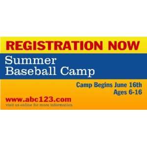  3x6 Vinyl Banner   Summer Baseball Camp 