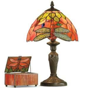    Dale Tiffany Dragonfly Accent Lamp with Jewel Box
