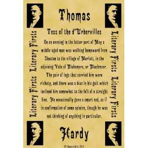 A4 Size Parchment Poster Literary First Lines Thomas Hardy Tess of the 