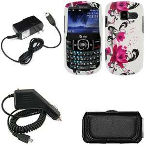   Car Charger + Black Horizontal Leather Pouch for Pantech Link 2 P5000