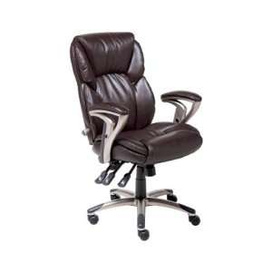  Serta Leather Multifunction Managers Chair, Dark Brown 