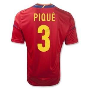  adidas Spain 11/13 PIQUE Home Soccer Jersey: Sports 