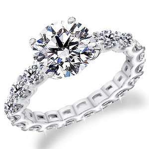   Diamond U Shaped Eternity Ring in 18k Gold 1.00 Carat GIA Certified