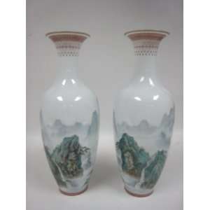  Pair OF Egg Shell Vases (one as is)