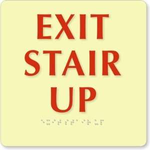  Exit Stair Up TactileTouch Glow Sign, 8 x 8 Office 