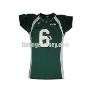  Green No. 6 Game Used Tulane Russell Football Jersey 