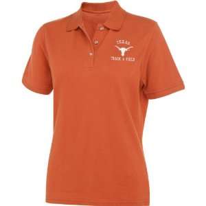   Womens Dark Orange Track & Field Polo Shirt