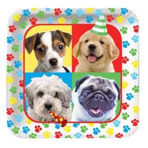  Puppy Party Square Paper Luncheon Plates: Toys & Games