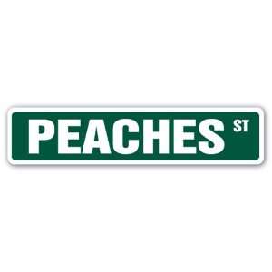  PEACHES Street Sign orchard fruit trees georgia produce 
