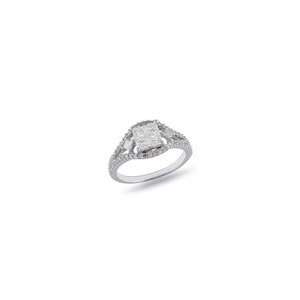 ZALES Princess Cut Quad Diamond Split Shank Engagement Ring in 14K 