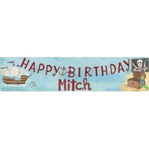  personalized pirate birthday banner: Health & Personal 