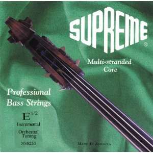  Super Sensitive Supreme Bass Strings, E, Medium 1/2 Size 
