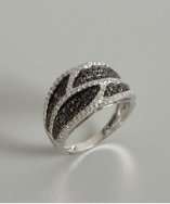 Tia Collections diamond and black diamond layered ring style 