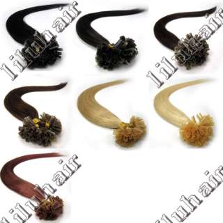 18 22 inches Nail tips human hair extensions>all colors  