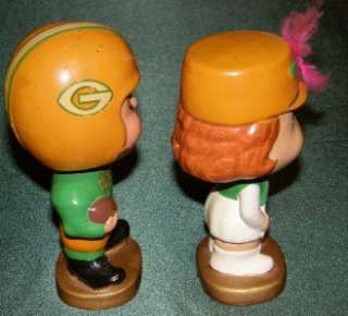 VINTAGE GREEN BAY PACKERS KISSING BOBBLE HEADS NODDERS  