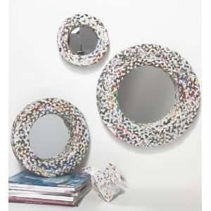  Recycled Magazine Mirrors set Of 3: Home & Kitchen