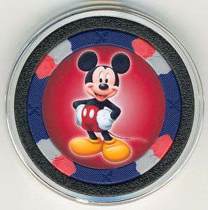 SET OF 6 Mickey Mouse & Friends Poker Chip Card Guard  