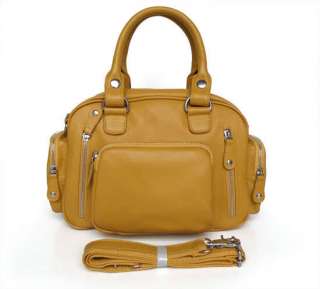 Fashion Yellow Leather Lady Handbag Messenger Bag Purse  