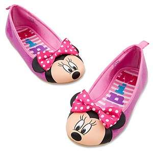 NEW Disney MINNIE MOUSE 3D Ballet Flat Shoes Size 6 8 DEFECTS  