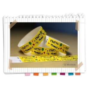  500 Tyvek Party Time Pattern Wristbands for Events, Patron 