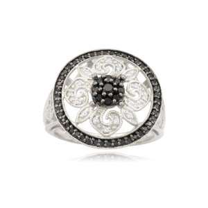  Silver Filigree Diamond Ring (9/20 cttw), Size 6: Jewelry