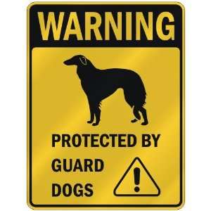   BORZOI PROTECTED BY GUARD DOGS  PARKING SIGN DOG