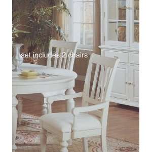   Coastal Comfort Dining Arm Chair in shabby white: Furniture & Decor