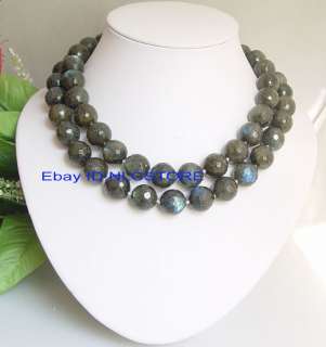 36 Good quality facet Labradorite beads necklace  