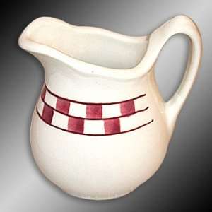    Pitchers White/Red Ceramic, Checkmate Creamer