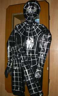 Latex/Rubber 0.8mm Spiderman catsuit suit uniform black  