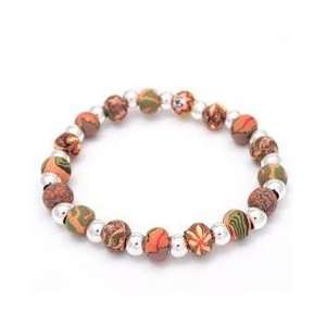 Autumn Glow Retired Small Bead Bracelet with Sterling Rounds