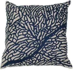  Villa Home Collection Royal Abyss Coral Embroidered Pillow 
