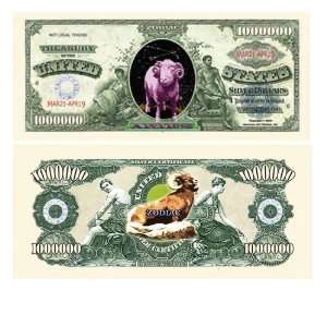    Set of 100 Zodiac Aries One Million Dollar Bill: Toys & Games