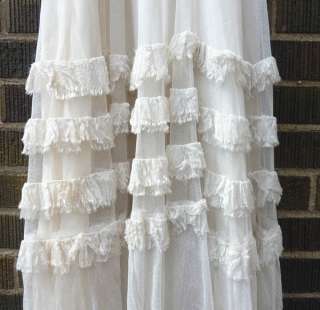 Vintage Mesh 1920 Bridal Wedding Dress Mesh Ruffles Top & Bottom 