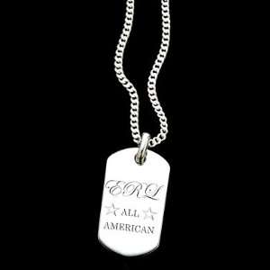 Citadel Womens Sterling Silver Dog Tag Necklace: Sports 