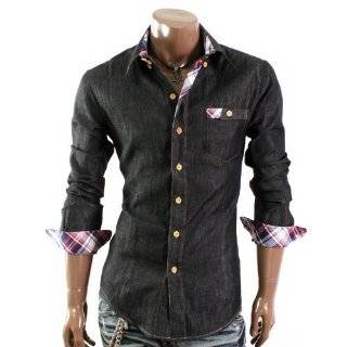  Doublju Mens Casual Checked Pattern Shirts(W04S) Clothing