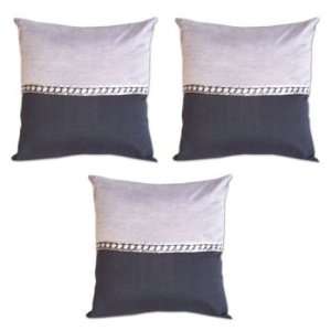    Cotton cushion covers, Black Heartline (set of 3)