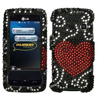 Curve Heart Bling Hard Case Cover LG Banter Touch LN510  
