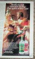 1982 Wolfschmidt Vodka spirit of the CZAR Borzoi dog AD  