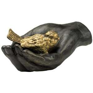  A Bird in the Hand Iron and Bronze Sculpture