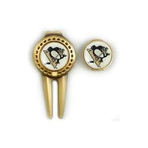  Pittburgh Penguins Hat Clip and Divot Tool Combo Sports 