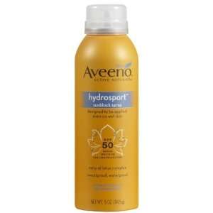  Aveeno Sun Hydrosport SPF 50 Spray, 5 oz (Quantity of 4 
