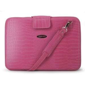  Pink Faux Croc Laptop Portfolio (Large) Electronics