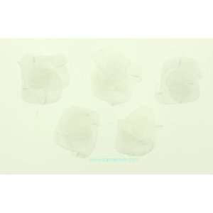  Small Organza Rosette Flower in White   12 Pieces 