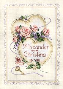 NEW Sealed   United Hearts Wedding Record Cross Stitch Kit #6730 by 